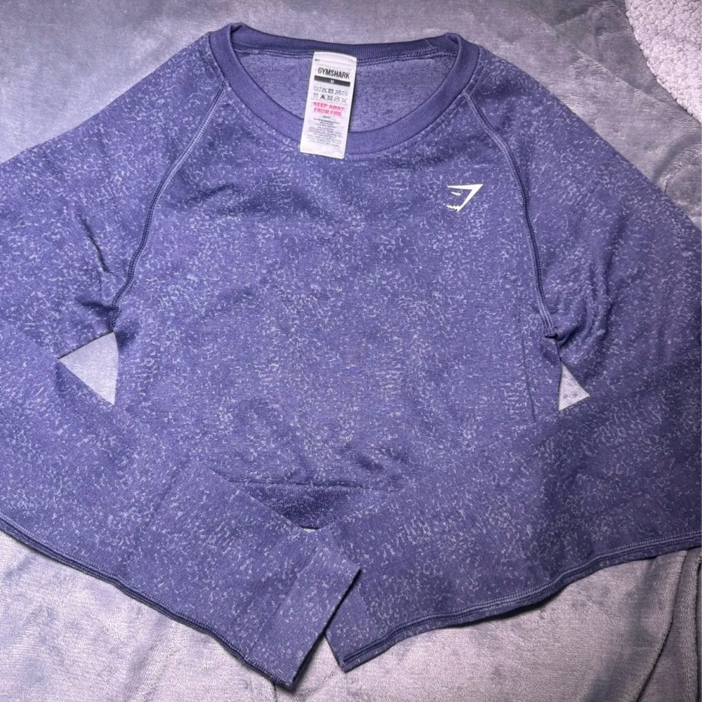 Gymshark Purple Adapt Fleck Seamless Long Sleeve Crop Top